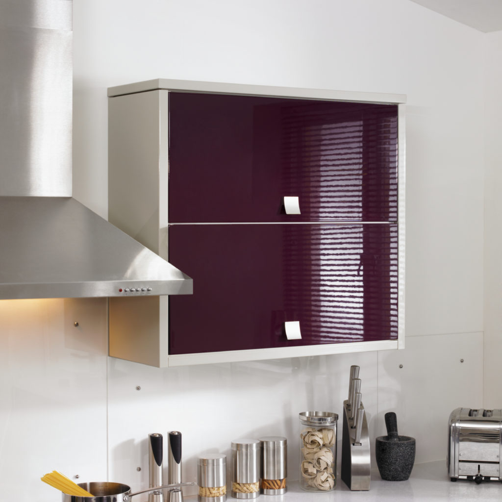 gloss purple kitchen cabinet